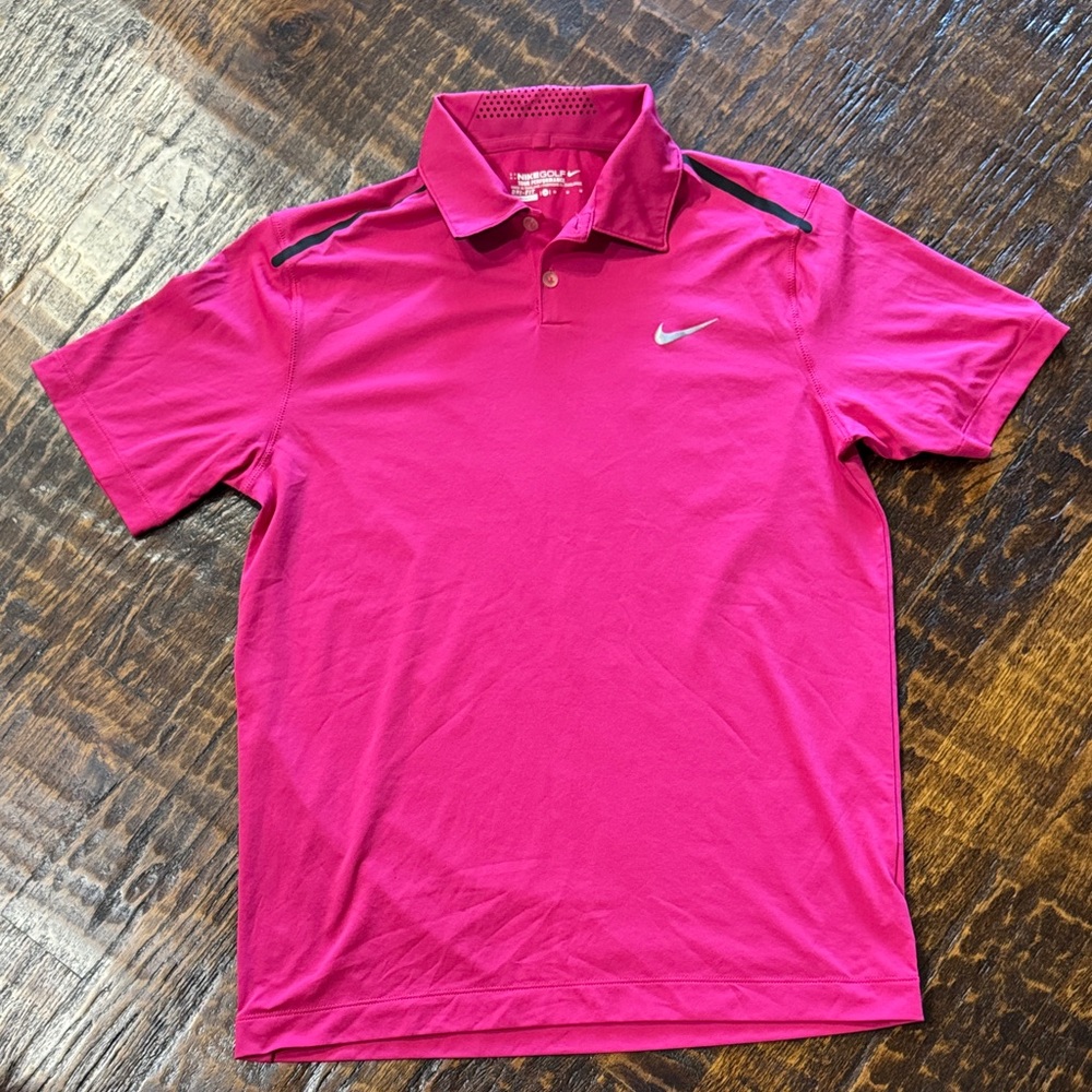 Nike Men's Bright Pink Polo Shirt